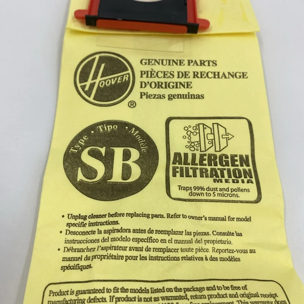 Hoover SB Vacuum Cleaner Bags Paper AH10170 10 Allergen Filtration Media